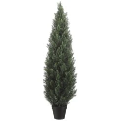 5 Foot Artificial Outdoor Cedar Tree: Potted