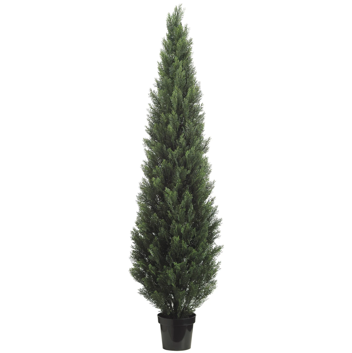 8 Foot Artificial Outdoor Cedar Tree: Potted 3 8 Foot Artificial Outdoor Cedar Tree: Potted