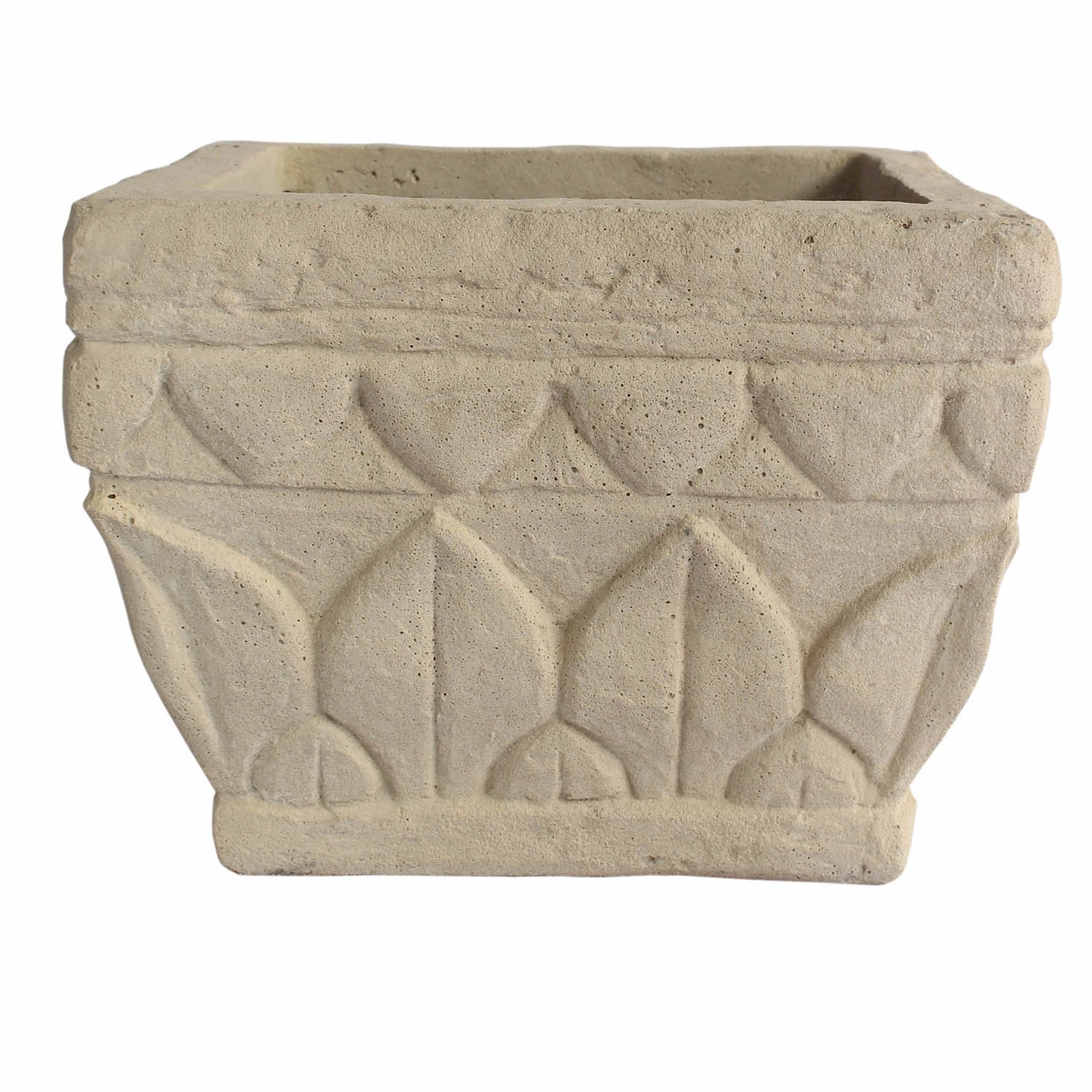 Verona Square Cast Limestone Planter 3 Verona Square Cast Limestone Planter