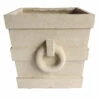 Aztec Square Cast Limestone Planter 1 Aztec Square Cast Limestone Planter -Artificial Trees Shop ADN PL S2424 1