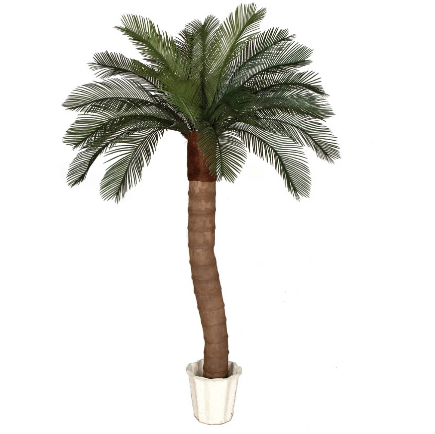 6 Foot Artificial Outdoor Cycas Palm Tree: Ribbed Synthetic Trunk & 24 Fronds 3 6 Foot Artificial Outdoor Cycas Palm Tree: Ribbed Synthetic Trunk & 24 Fronds