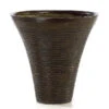 14.25 Inch Brown Fiberglass Carved Motif Planter: 13 Inch Inside Dia. -Artificial Trees Shop AGF D 0450