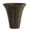 18.5 Inch Brown Fiberglass Carved Motif Planter: 16.5 Inch Inside Dia.
