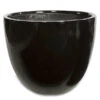16.75H X 20W Inch Glossy Black Fiberglass Planter: 18 Inch Inside Dia. -Artificial Trees Shop AGF D 100172