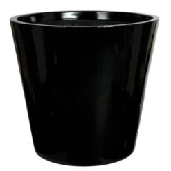 22.25H X 24W Inch Gloss Black Fiberglass Planter: 21.5 Inch Inside Dia.