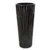 25H Inch Gloss Black Fiberglass Planter: 9 Inch Inside Dia. -Artificial Trees Shop AGF D 140185