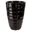 24 Inch Gloss Black Fiberglass Mosaic Planter: 14.5 Inch Inside Dia.