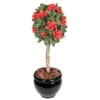 3.5 Foot Red Outdoor Hibiscus Ball Topiary: Potted -Artificial Trees Shop AGF W 130235