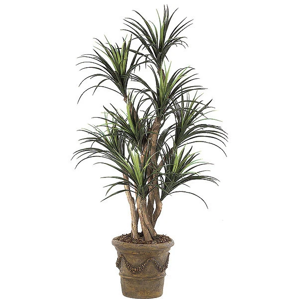 5 Foot Artificial Outdoor Liriope Tree: Potted 3 5 Foot Artificial Outdoor Liriope Tree: Potted