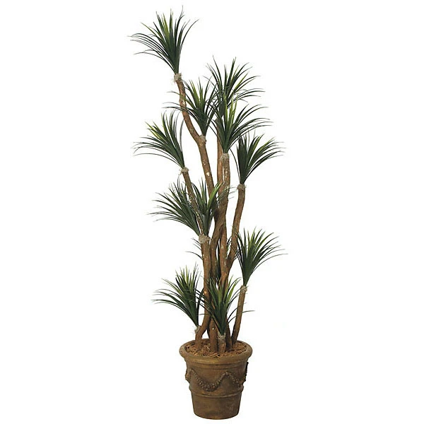 7 Foot Artificial Outdoor Liriope Tree: Potted 3 7 Foot Artificial Outdoor Liriope Tree: Potted