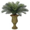 3 Foot Outdoor Artificial Cycas Palm Cluster With 24 Fronds