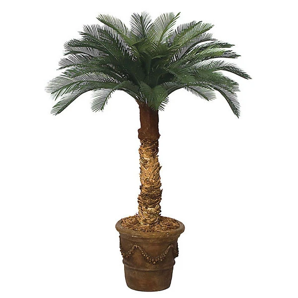 4 Foot Artificial Outdoor Cycas Palm With 36 Fronds And Natural Trunk 3 4 Foot Artificial Outdoor Cycas Palm With 36 Fronds And Natural Trunk