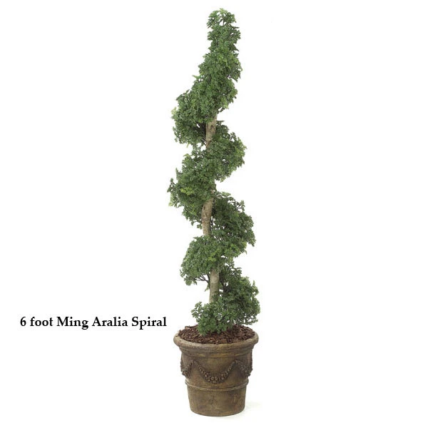 4 Foot Outdoor Artificial Ming Aralia Spiral Topiary 3 4 Foot Outdoor Artificial Ming Aralia Spiral Topiary
