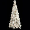 7.5 Foot Heavy Flocked Long Needle Pencil Tree: Clear Lights