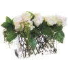 12 Inch Artificial White Rose And Berry Arrangement In Glass Vase -Artificial Trees Shop ALL WF1785 WHGR