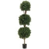 5 Foot Outdoor Triple Ball Boxwood Topiary: Potted -Artificial Trees Shop ALL1058 ZM 1