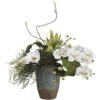17 Inch Phalaenopsis Orchid & Protea Arrangement In Terra Cotta Container -Artificial Trees Shop ALL1541