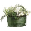 18 Inch Water Lily, Allium, & Lace Fern In Glass Container