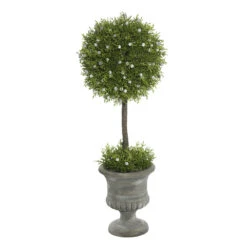 21 Inch Oregon Juniper Ball Topiary In Decorative Planter