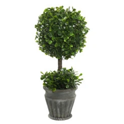13 Inch Boxwood Ball Topiary In Decorative Planter