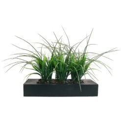 Vintage Home Artificial Grass In Contemporary Small Wood Planter