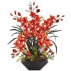 36 Inch Cymbidium Orchid In Black Vase 2 36 Inch Cymbidium Orchid In Black Vase -Artificial Trees Shop NEA 1404 BG