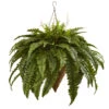 26 Inch Giant Boston Fern In Cone Hanging Basket -Artificial Trees Shop NEA 6872