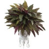 25 Inch Peacock Bush In Metal Planter -Artificial Trees Shop NEA 6884