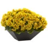15 Inch Yellow Geranium In Black Planter: Limited UV Protection -Artificial Trees Shop NEA 6889 YL