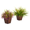 9 Inch Purple, Green Assorted Grass In Planter (Set Of 2) 2 9 Inch Purple, Green Assorted Grass In Planter (Set Of 2) -Artificial Trees Shop NEA 6896 S2