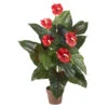 3 Foot Anthurium: Potted 1 3 Foot Anthurium: Potted -Artificial Trees Shop NEA1022 ZM 1