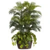 4.5 Foot Double Areca Palm And Pothos In Decorative Container 1 4.5 Foot Double Areca Palm And Pothos In Decorative Container -Artificial Trees Shop NEA1043 ZM 1