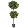 57 Inch Sweet Bay Double Ball Topiary Tree: Potted -Artificial Trees Shop NEA1100 ZM 1