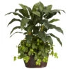 4 Foot Double Bird Of Paradise And Pothos In Decorative Container 2 4 Foot Double Bird Of Paradise And Pothos In Decorative Container -Artificial Trees Shop NEA1110 ZM 1
