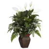 Mixed Greens In Spathyfillum And Decorative Planter -Artificial Trees Shop NEA1256 ZM 1