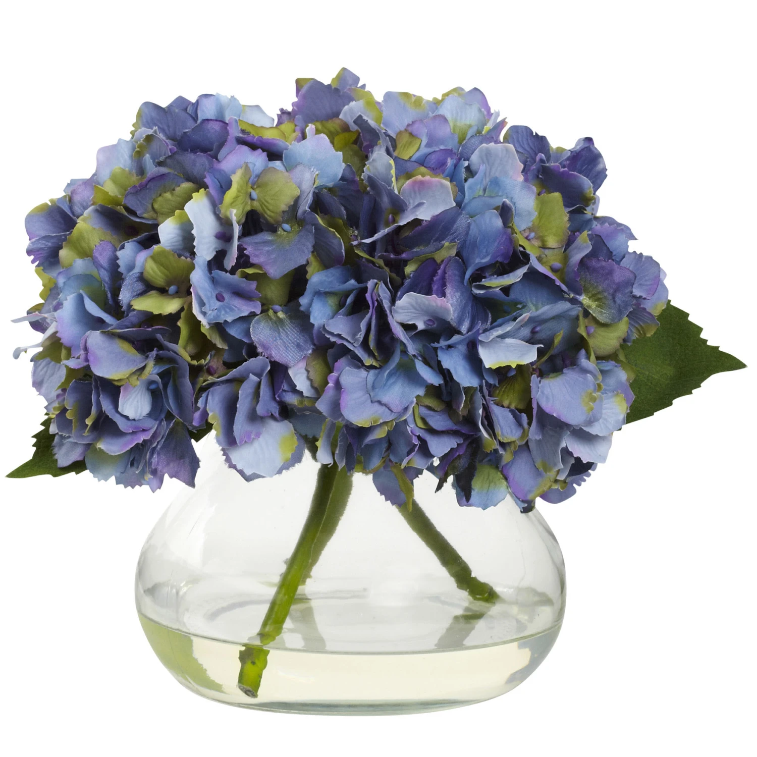 8.5 Inch Silk Indoor Blooming Hydrangea In Decorative Vase 3 8.5 Inch Silk Indoor Blooming Hydrangea In Decorative Vase