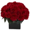 11 Inch Indoor Silk Carnation Arrangement In Vase 2 11 Inch Indoor Silk Carnation Arrangement In Vase -Artificial Trees Shop NEA1376 RD ZM 1