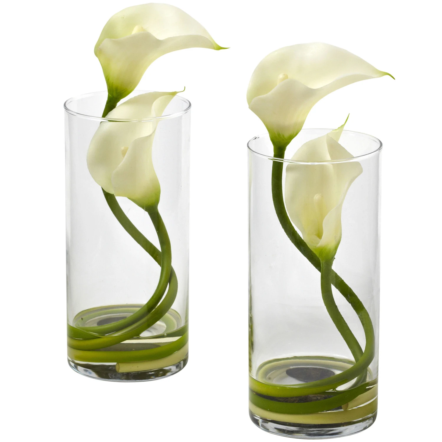 10.5 Inch Silk Double Calla Lily In Vase (Set Of 2) 3 10.5 Inch Silk Double Calla Lily In Vase (Set Of 2)