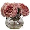 8 Inch Indoor Fancy Silk Rose In Decorative Vase -Artificial Trees Shop NEA1382 PK ZM 1