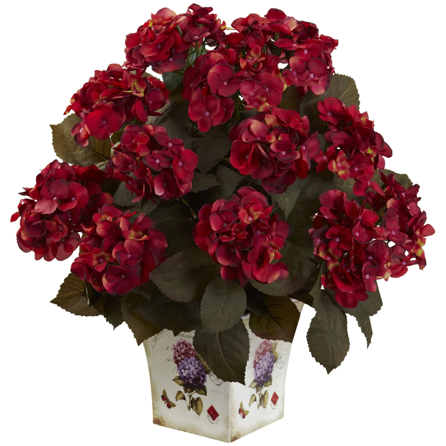 23 Inch Indoor Silk Hydrangea With Large Floral Planter 3 23 Inch Indoor Silk Hydrangea With Large Floral Planter