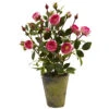 14 Inch Indoor Silk French Rose Garden: Potted -Artificial Trees Shop NEA1402 ZM 1