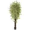 7.5 Foot Indoor Variegated Silk Mini Ficus Trees: Potted 2 7.5 Foot Indoor Variegated Silk Mini Ficus Trees: Potted -Artificial Trees Shop NEA1420 ZM 1