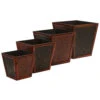 Bamboo Square Decorative Planters (Set Of 4: Multiple Sizes) -Artificial Trees Shop NEA1468 ZM 1