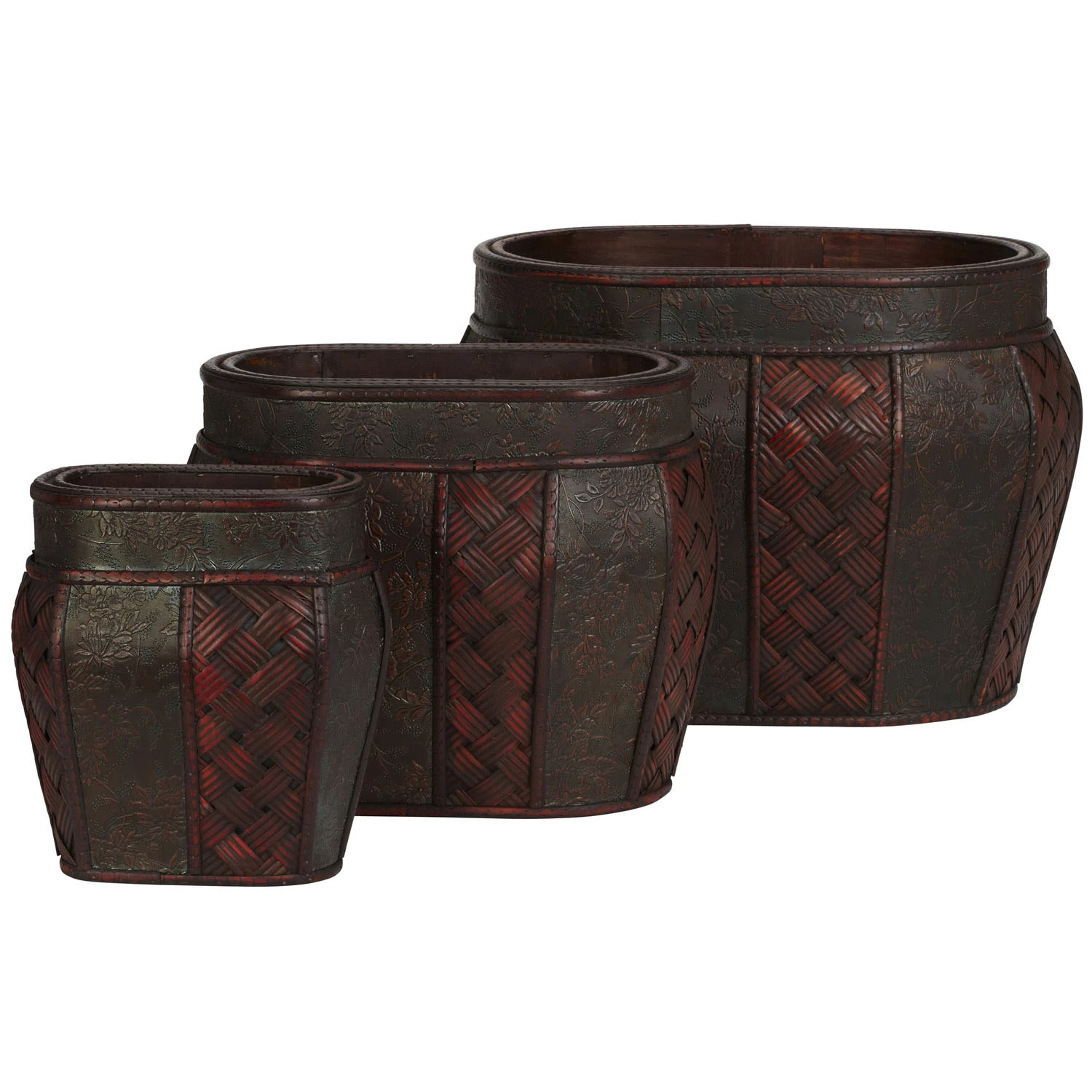 Oval Decorative Planters (Set Of 3: Multiple Sizes) 3 Oval Decorative Planters (Set Of 3: Multiple Sizes)