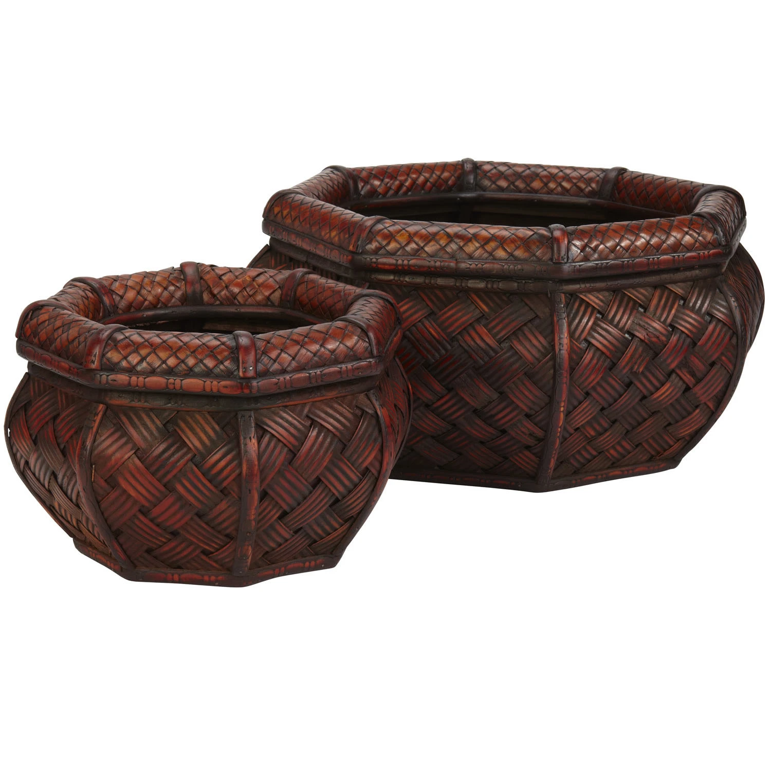 Rounded Octagon Decorative Planters (Set Of 2: Multiple Sizes) 3 Rounded Octagon Decorative Planters (Set Of 2: Multiple Sizes)