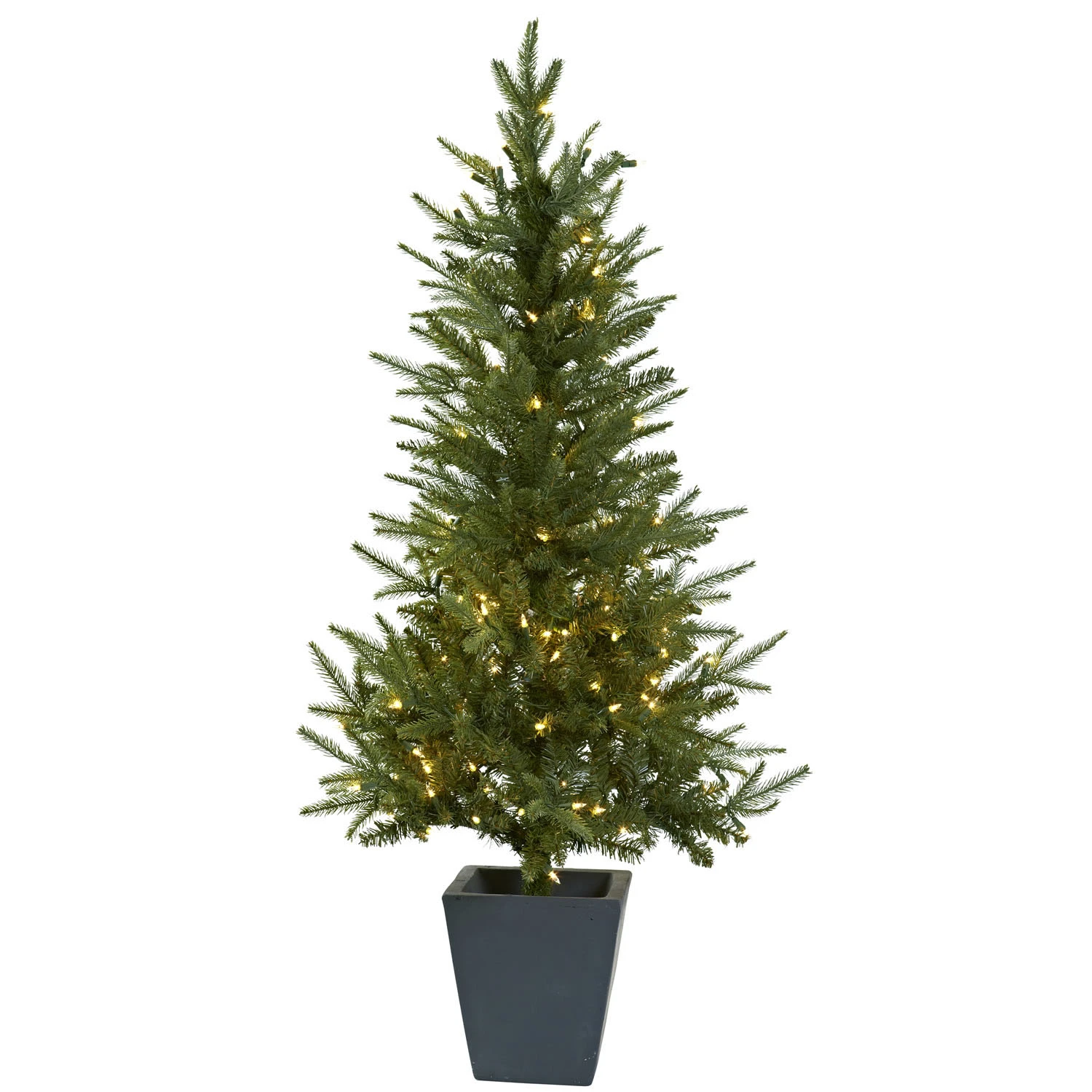 4.5 Foot Christmas Tree With Clear Lights & Decorative Planter 3 4.5 Foot Christmas Tree With Clear Lights & Decorative Planter