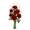 Roses With Cherry Blossoms Silk Arrangement -Artificial Trees Shop NEA2237 ZM 1