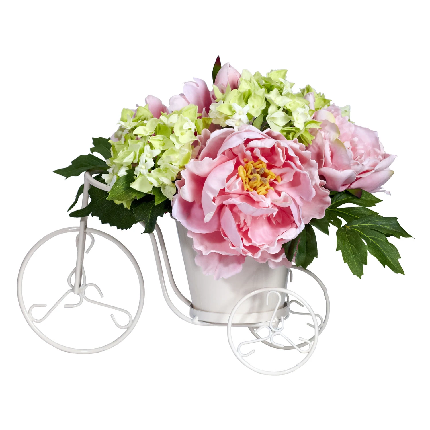 Silk Peony And Hydrangea Tricycle Arrangement 3 Silk Peony And Hydrangea Tricycle Arrangement