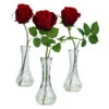 Rose With Bud In Vase (Set Of 3) 2 Rose With Bud In Vase (Set Of 3) -Artificial Trees Shop NEA2260 ZM 1