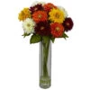 Silk Sunflower Arrangement With Cylinder Vase 1 Silk Sunflower Arrangement With Cylinder Vase -Artificial Trees Shop NEA2316 ZM 1